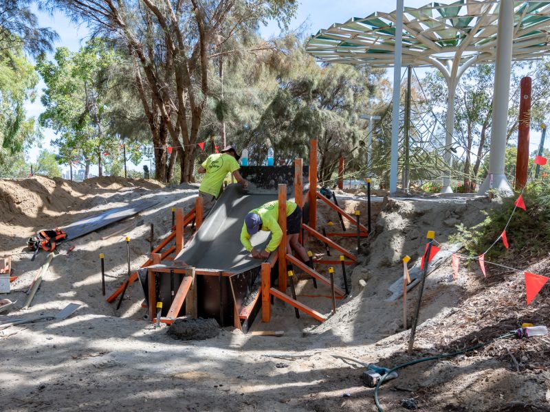 Installation of custom Concrete Slide