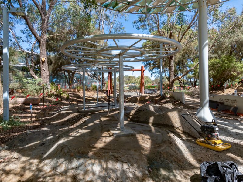 Installation of custom Monkey Bars 