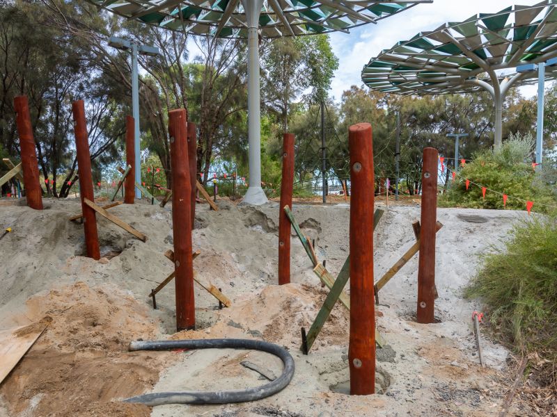 Installation of Net Tunnel posts and footings