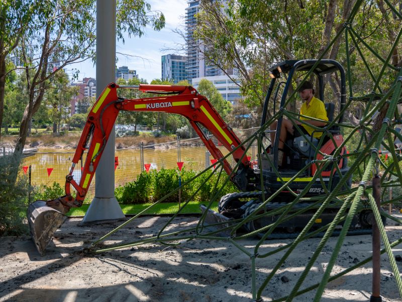 Demolition and excavation of Spider Net footings